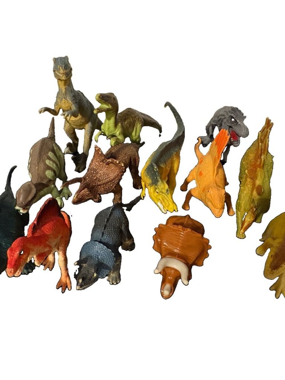 Mixed Lot of 13 Plastic Dinosaurs Toy Figures